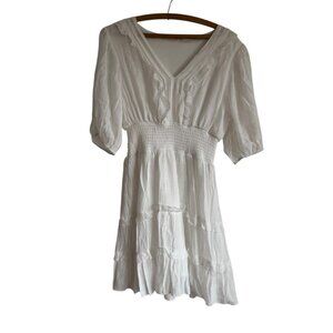 Kings Road Midi Dress Size Petite XL Tiered Farm Cottage Prairie Boho Flowy